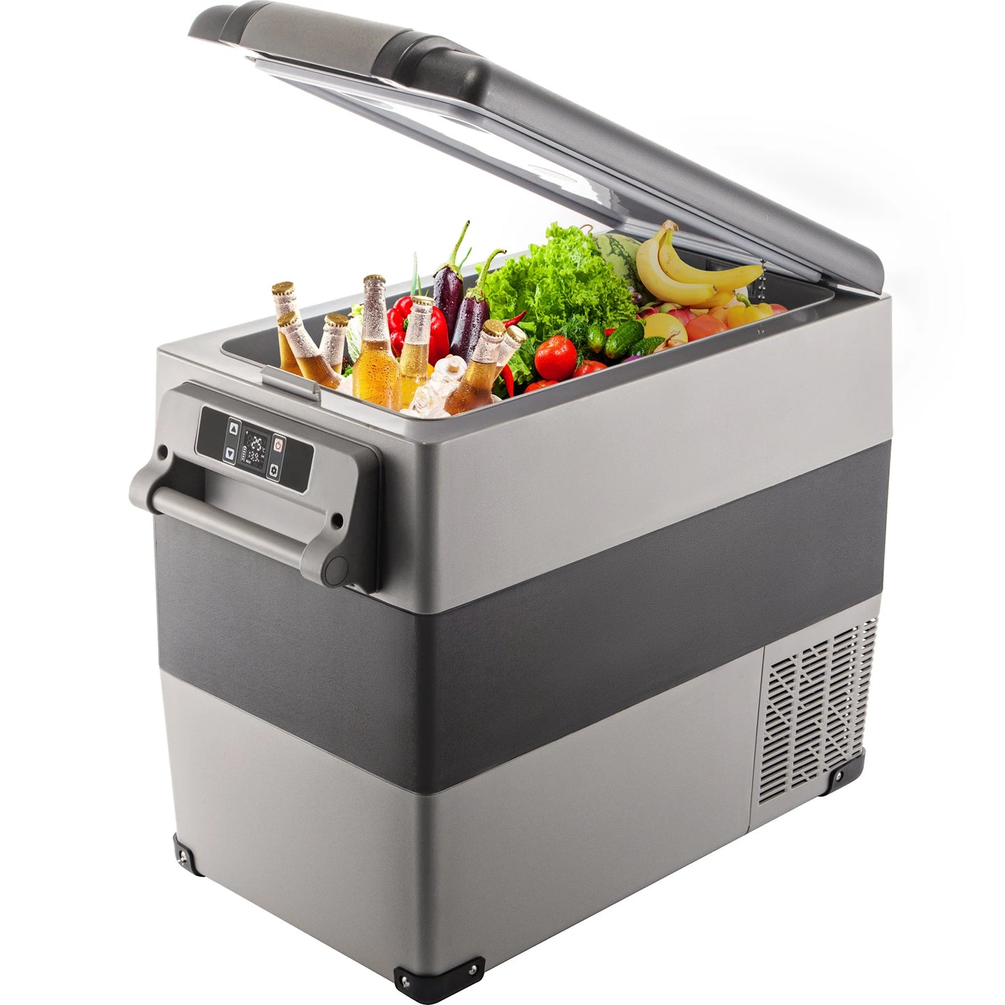 Mini Koelkast - Auto koelkast - Draagbare Compressor Koelbox - Elektrische Vriesbox - voor Camping - Auto - Vrachtwagen - Boot - met 55L - 69.3 x 34.5 x 53 cm - Grijs