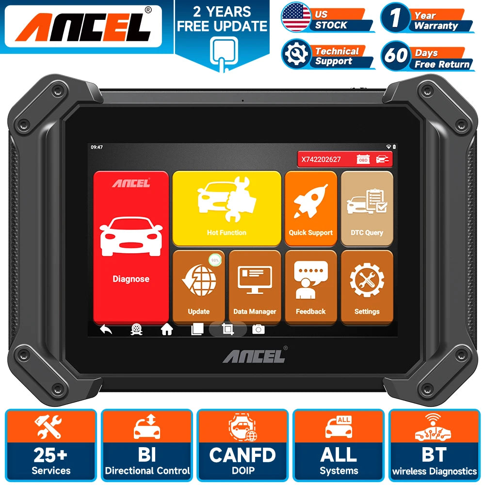 Professionele OBD2 Auto Diagnosetool – Autoscanner – Diagnoseapparaat – Foutcodelezer – Scanner – Bluetooth – 8 Inch Touchscreen
