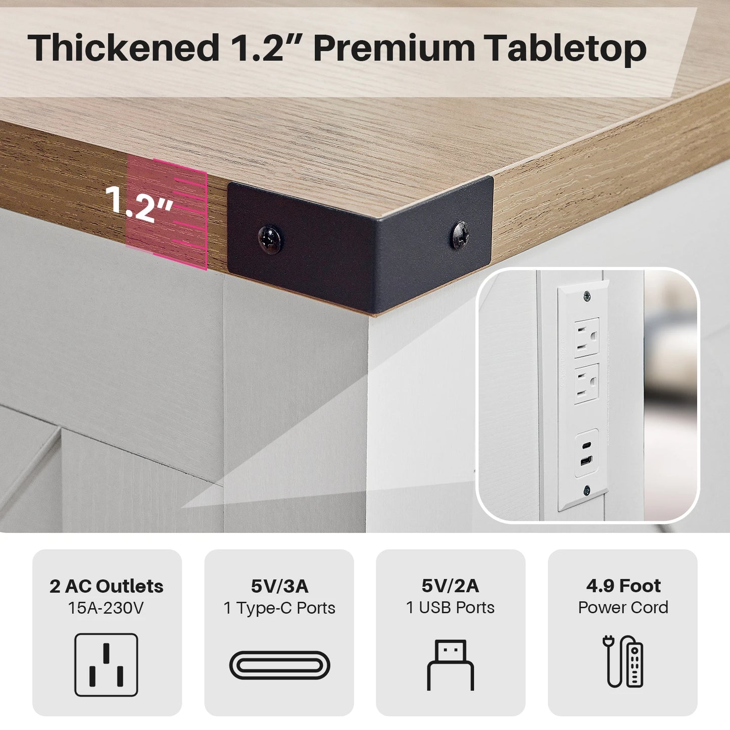 Salontafel – Koffietafel – Opbergtafel – Tafeltje – Houten Tafel – Hydraulisch Liftsysteem – Ingebouwde USB Poorten - 90 x 90 x 50 cm - Grijs