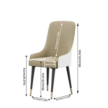 Eetkamerstoelen – Stoelen – Zetels – Zitmeubels – Moderne Stoelen – Microfiber Leer – Hoog Zitcomfort - Licht Khaki