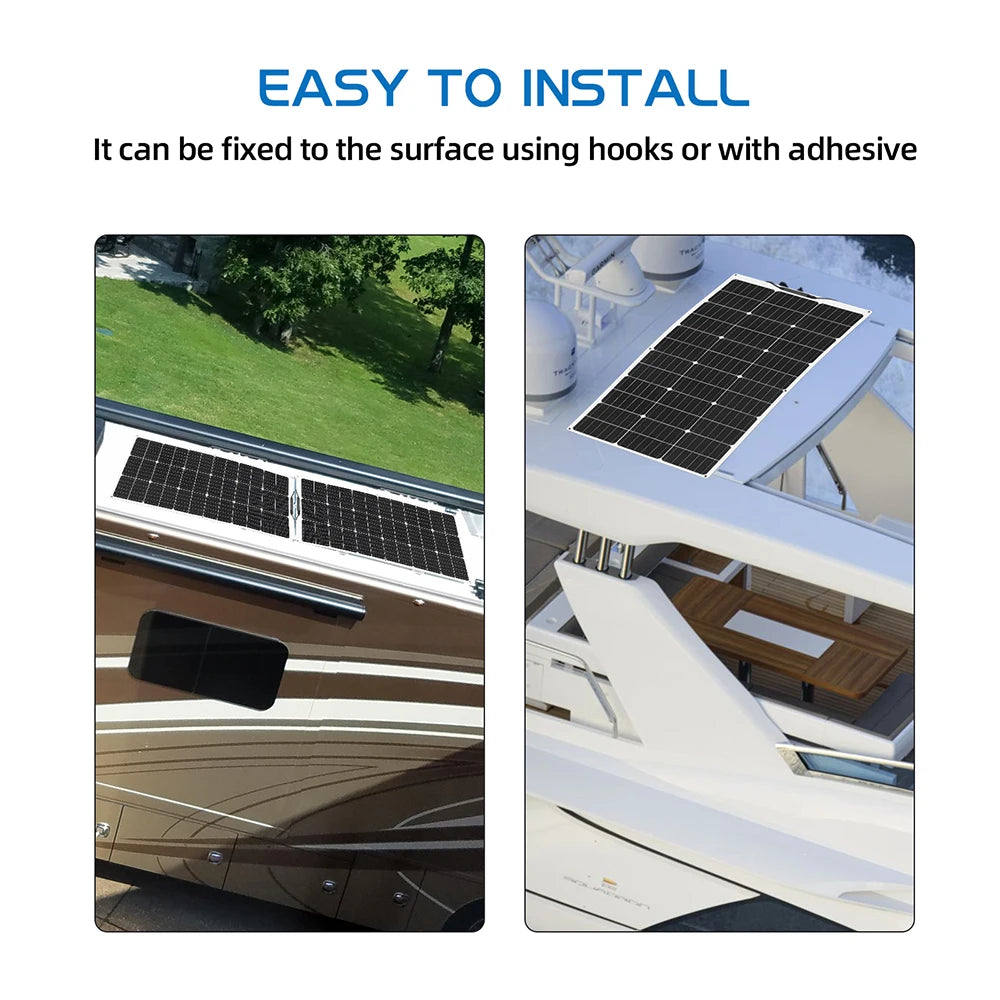 Zonnepaneel - Zonnepanelen - Monokristallijn - 12V - 300W - Zonne-kit - Flexibel - Waterdicht - Lichtgewicht - Voor Caravan - Camper - Boot of Thuisgebruik
