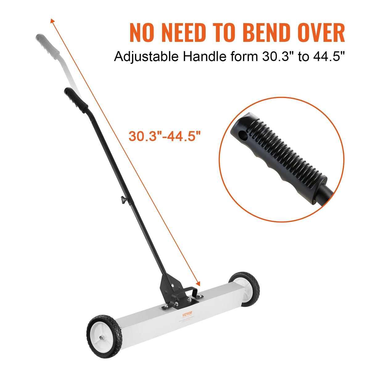 Sweeper - Magnetic sweeper - Brush sweeper -. with wheels Push type - Magnetic - Large Magnet Pickup Lawn Telescopic sweeper