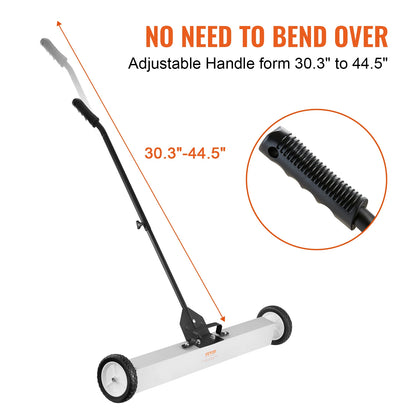 Sweeper - Magnetic sweeper - Brush sweeper -. with wheels Push type - Magnetic - Large Magnet Pickup Lawn Telescopic sweeper