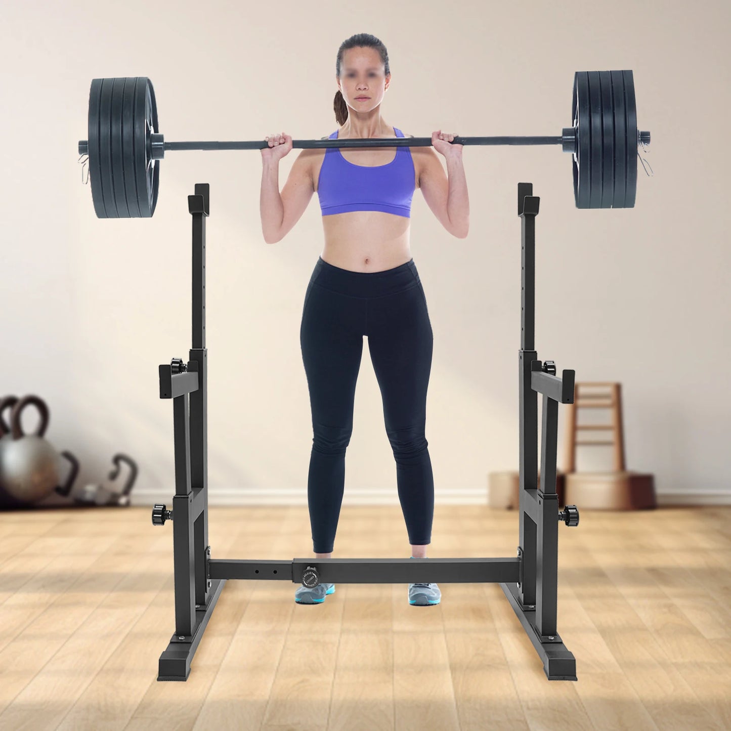 H-Vormig Halterrek - Halterhouder - Halterstandaard - 250KG Belastbaar - Hoogte & Lengte Verstelbaar - Fitness Bankdruk Standaard - Home Gym Krachttraining