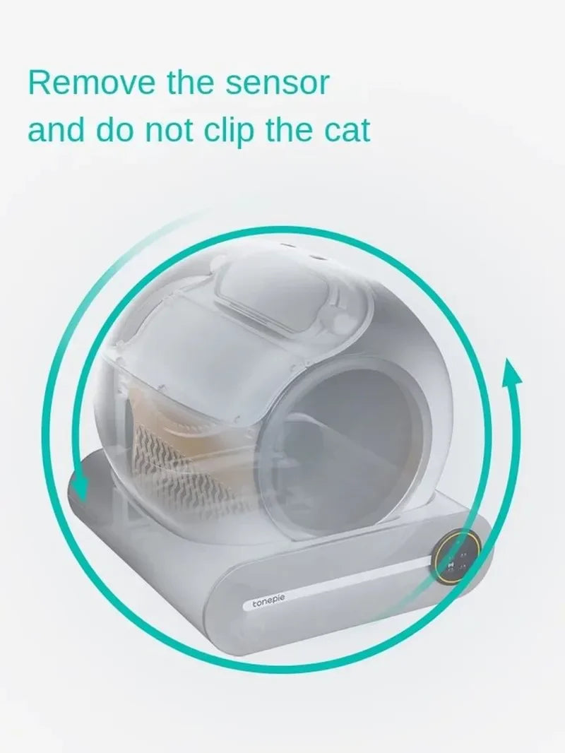 Kattenbak – Automatische Kattenbak – Zelfreinigende Kattenbak – Elektrische Kattenbak – Kattenbak met App Bediening – Volledig Afgesloten – 65L Ruimte