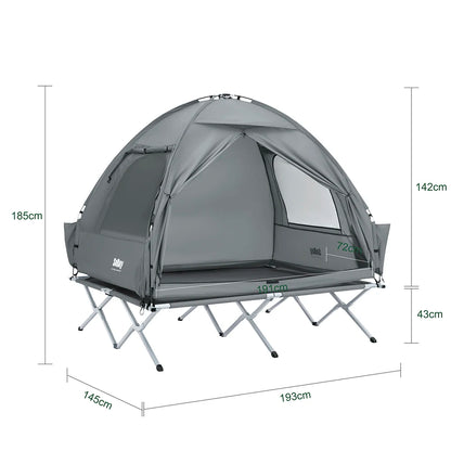 Campingtent - Opblaasbare Tent – Kampeertent – Lichtgewicht Tent – Outdoor Tent – Snelle Inflatie – Aluminium Frame – Compact Draagtas - Grijs