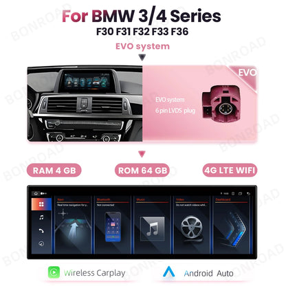 Multimedia Unit BMW 3/4 Serie – Autoradio – Touchscreen Radio – Navigatiesysteem – Carplay Android Auto – 14,9 Inch HD Scherm – Android 13 Software