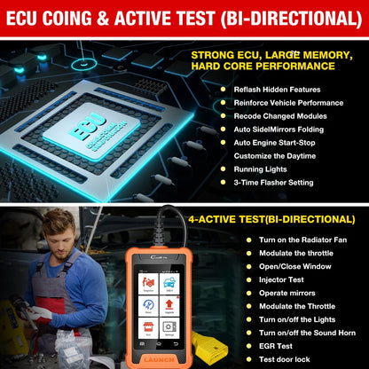 OBD Scanner - OBD2 - Auto Scanner - Auto uitlezen - Diagnose Apparatuur voor Auto's - Autoscanner - Autodiagnosetool - Actieve Test - Slimme Diagnose - 30+ Resetservices - ECU-Codering - OE-Niveau Diagnose - voor Chrysler