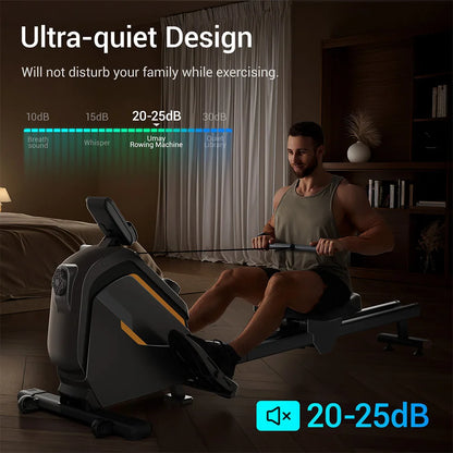 ROBORE UR20 Rower Machine with 126cm Extended Track, 16-Level Magnetic Resistance, 160kg Weight Capacity, Silent Operation
