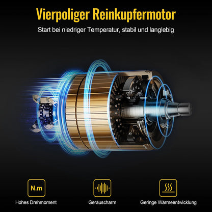 Vacuümpomp - Koelmiddel vacuümpomp - Koelgereedschap - HVAC-koeling - 3CFM - 2-traps - 1/2 pk - met meter - Blauw
