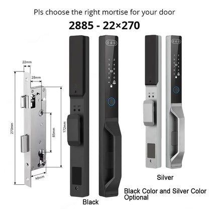 For Euro Mortise of 85/92 3D Face Recognition Smart Door Lock Tuya App Control IP68 Waterpoof Wifi Eletric Digital Smart Lock - QUORE