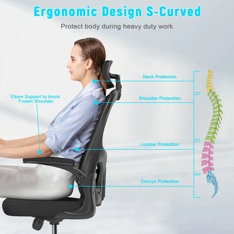 Bureaustoelen - Gaming Bureaustoel - Ergonomische bureaustoel - Bureaustoelen voor Volwassenen - Chair - Zwart