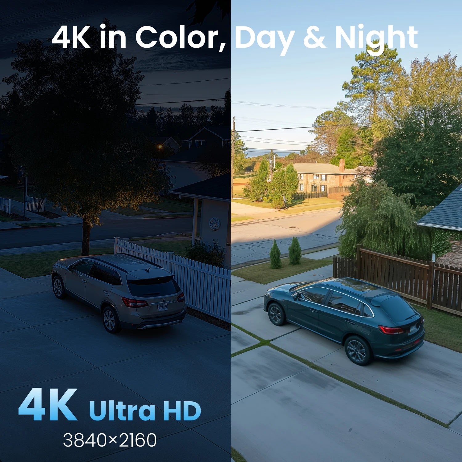 Beveiligingscamera – 4 Stuks - Camerabewaking – Inbraakbeveiliging – Buitencamera – Binnencamera – 4K Ultra HD – Pan & Tilt 360° draaibaar - QUORE