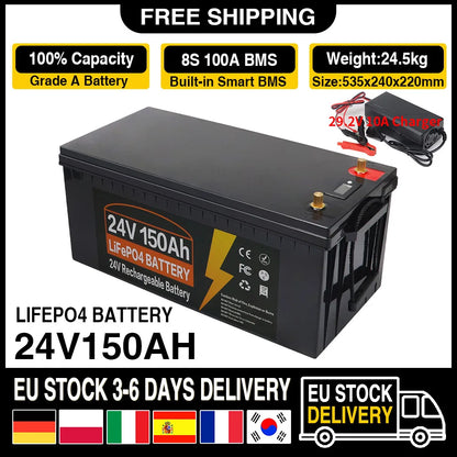 LiFePO4 Accu – Lithium Accu – Lithium IJzerfosfaat Batterij – Lithium Batterij – 12V 100AH – Ingebouwd BMS – IP65 Waterdicht