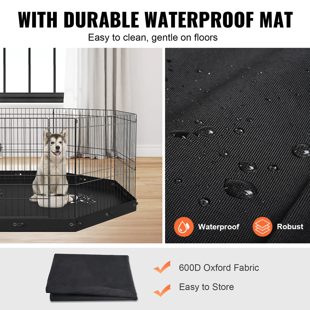 Hondenren - Hondenbox - Puppyren - Hondenkrat - Opvouwbaar - Metalen Hondenren - met Bodemkussenhoes - Puppy Buiten Camping Yard Kennel - Met Deksel