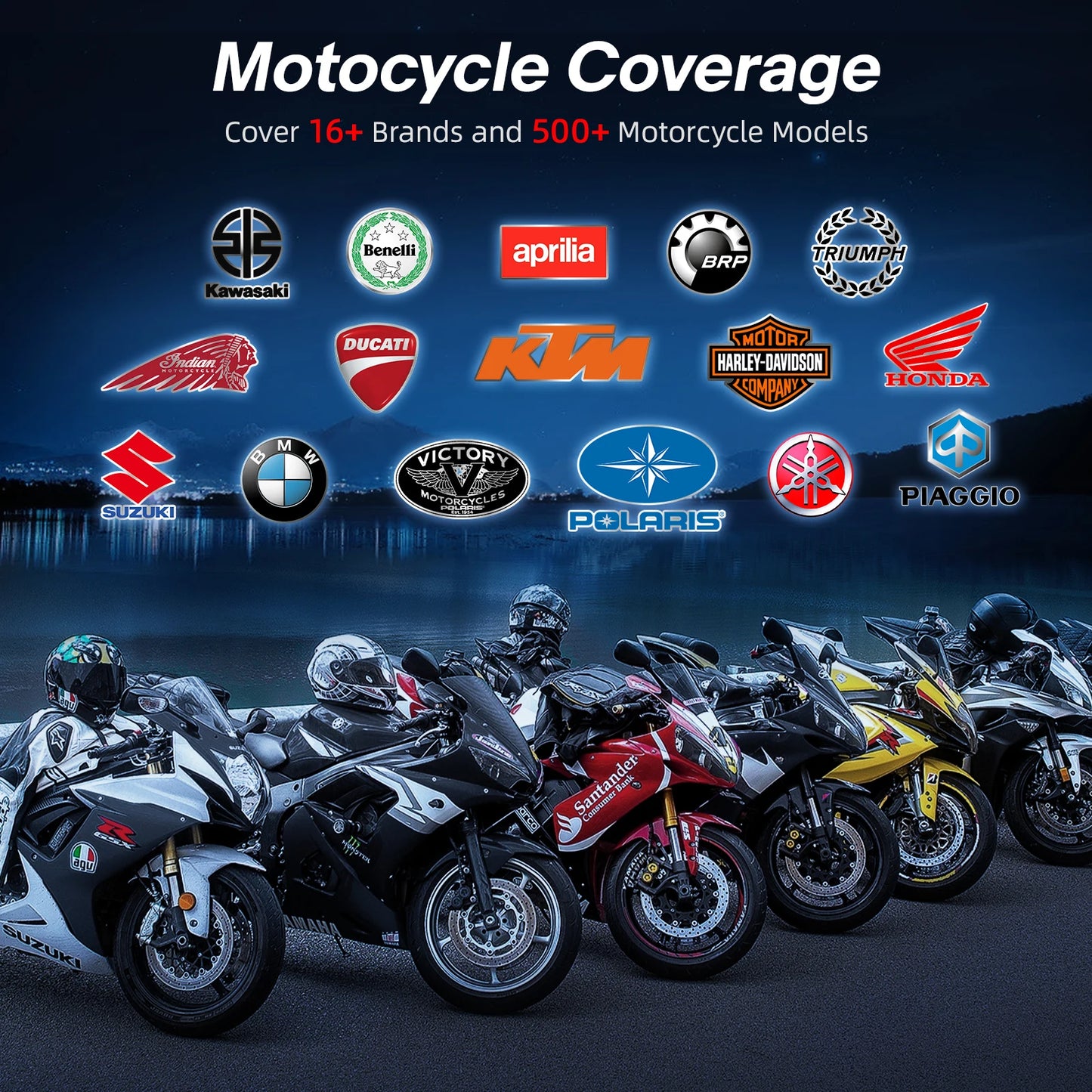 Motorfietsscanner – Diagnoseapparaat – Foutcode Lezer – Service Reset – 7-Inch Touchscreen – WiFi Updates