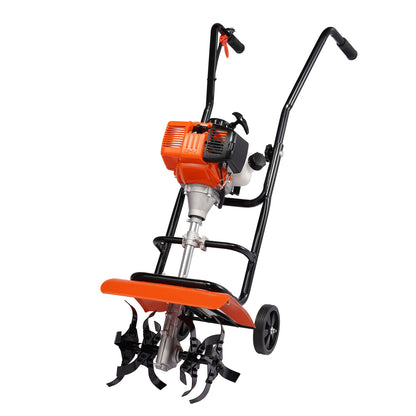Benzine Tuinfrees - Grondfrees - Frees - Cultivator - Tuingereedschap - 31cc Motor – 4 Verstelbare Stalen Tanden - Bodemfrees - Tuinploeg - Grondfreesmachine - Geschikt voor Tuin, Gazon & Bodembewerking - QUORE