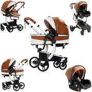 Baby Wandelwagen - Buggy - Inklapbare Buggy - Opvouwbare Buggy - Inklapbare Buggy NewBorn - 3 in 1 -BabyWalker- Lichtgewicht - voor Newborn - Khaki