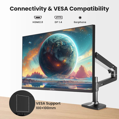 27 Inch Monitor – Gaming Monitor – Computerscherm – Beeldscherm – QHD Monitor – 2560x1440 Resolutie – 100Hz Verversingssnelheid – 1ms Reactietijd – HDR10 – Low Blue Light – Flicker-Free - QUORE