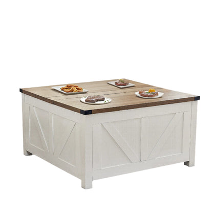 Salontafel – Koffietafel – Opbergtafel – Tafeltje – Houten Tafel – Hydraulisch Liftsysteem – Ingebouwde USB Poorten - 90 x 90 x 50 cm - Grijs