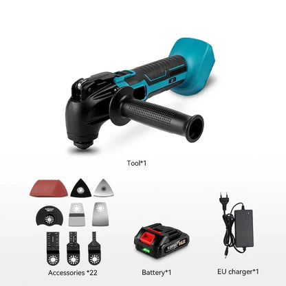 Oscillerend Multitool - Electrische Zaag - Multitool Gereedschap - Trimmer & Schraper - Snelwisselsysteem, variabele snelheid - met 128VF Accu – Voor Houtbewerking en Meer