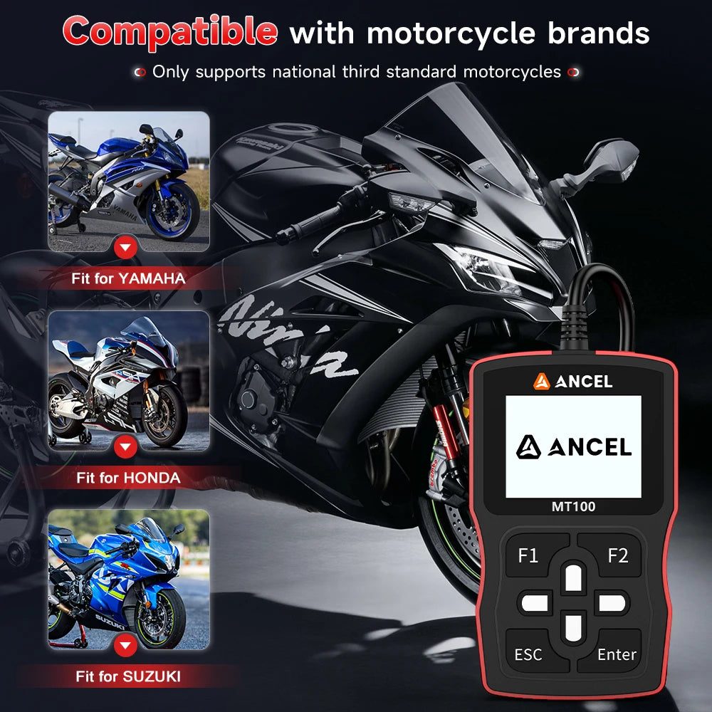 OBD Scanner - OBD2 - Auto Scanner - Auto uitlezen - Diagnose Apparatuur voor Auto's - Motorfiets Diagnoseapparaat OBD2 Scanner - Voor YAMAHA - HONDA - SUZUKI - Motormanagement & ABS Analyse - Live Data - Codelezer - Universele OBDII Scanner Voor Motoren