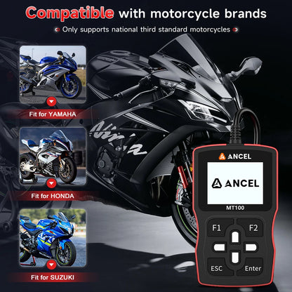 OBD Scanner - OBD2 - Auto Scanner - Auto uitlezen - Diagnose Apparatuur voor Auto's - Motorfiets Diagnoseapparaat OBD2 Scanner - Voor YAMAHA - HONDA - SUZUKI - Motormanagement & ABS Analyse - Live Data - Codelezer - Universele OBDII Scanner Voor Motoren