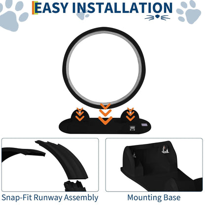 Cat Exercise Wheel for Indoor Cats, ABS Cat Wheel Exerciser Quiet Cats Treadmill with Pedometer, Small Animal Running Wheels
