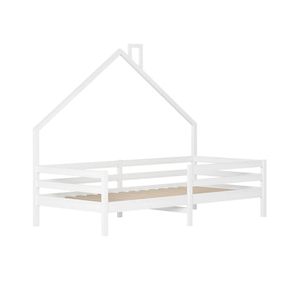 Huisbed Kinderen – Speelbed – Kinderbed – Scandinavisch Bed – Veilig Bed – Stevig Dennenhout – Opbergruimte