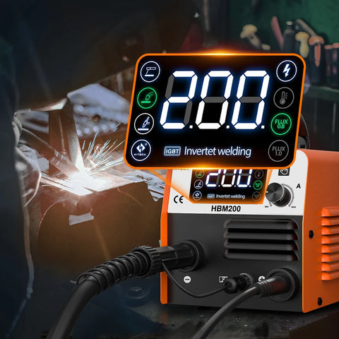Hitbox - Lasmachine - Elektrische lasmachine - Halfautomatische lasmachine - Non Gas - 3 in 1 - MIG/LIFT TIG/MMA Inverter Welder - Synergy Tool Voor Gasloos Solderen - Oranje