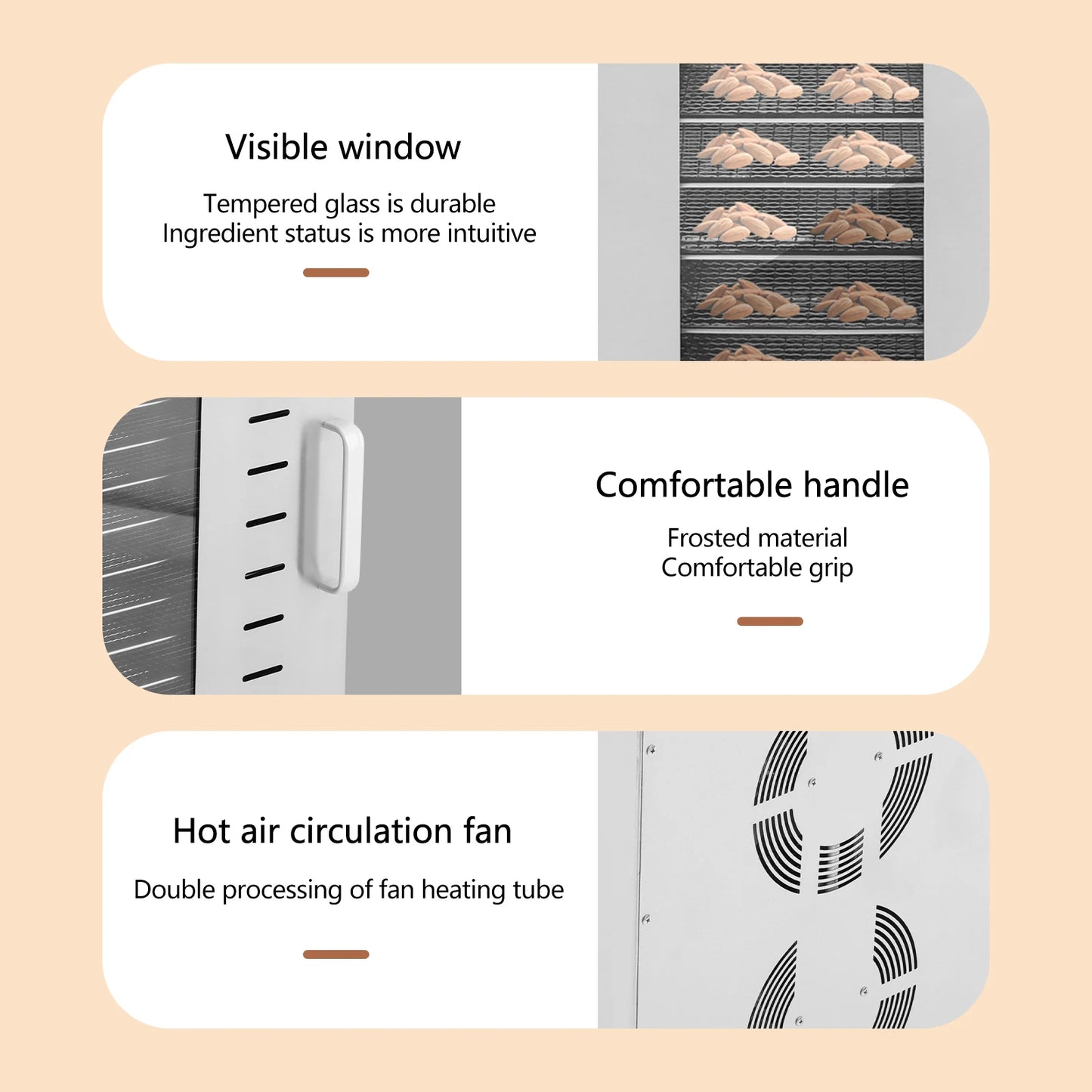 Stainless Steel Fruit Dehydrator Machine Food Dehydrator Dehydrator Machine 16-Tray Food Dehydrator