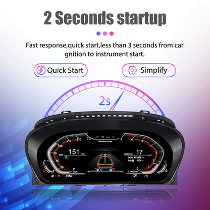 Dashboard Display – Digitaal Instrumentenpaneel – Auto Cluster – HD Scherm – Plug & Play – 12,3 Inch – Hoge Resolutie 1920x720