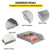 BBQ - BBQ voor buiten - RVS bakplaat - 18X16 - Universele platte bovenkant - Gasgrill voor kamperen - Zilver