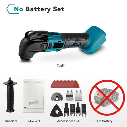 Oscillerende Multitools - Accu - 18V Brushless Motor - Hoek van 4° - 6 Snelheden - 8500-24.000 OPM - 350W - 18V - Voor Snijden, Schuren en Trimmen - Zonder Accu
