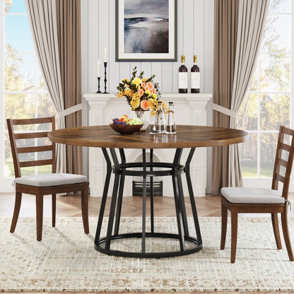 Ronde Eettafel – Ronde Tafel – Eetkamertafel – Family Table – 120 Cm Doorsnede – Stevig Metalen Onderstel - QUORE