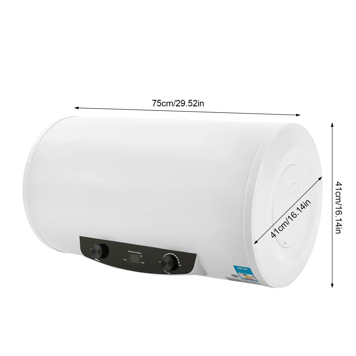 120L Instantaneous Water Heater, Electric Hot Water Tank, Heating Output, Boiler, Leakage Protection, Horizontal, Wall-Mounted