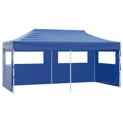 Opvouwbare Tent – Tuinpaviljoen – Partytent – Ontvangsttent – Markttent – Campingtent – 3x6 Meter – Waterafstotend 600D Oxford – Gepoedercoat Stalen Frame - Blauw