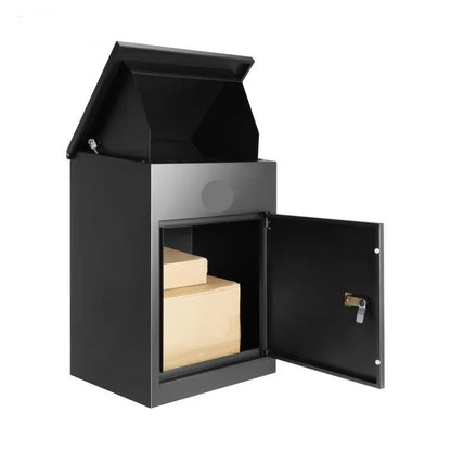 Brievenbus - Antidiefstal Brievenbussen - Wandgemonteerde - Waterdicht IPX3 - 23 Inch - Briefplaat - Grote Opslag met Slot voor Buiten - Zwart