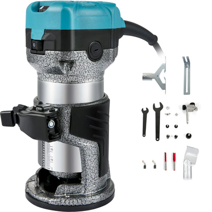 Elektrische Handtrimmer - Met Drie Gereedschapshouders - Vaste Basis - Aluminium Behuizing - Rotatie Van 13k-33k Rpm - 710W
