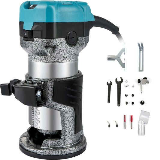 Elektrische Handtrimmer - Met Drie Gereedschapshouders - Vaste Basis - Aluminium Behuizing - Rotatie Van 13k-33k Rpm - 710W