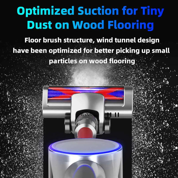 Cordless Stick Vacuum Cleaner - Stick Vacuum Cleaner - Vacuum Cleaner - Cordless Stick Vacuum Cleaner - Powerful Suction - 19500Pa - RGB Ring Light - Magnetic Charging Port - Red