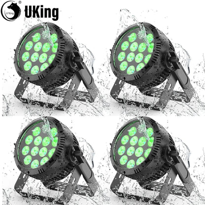 200W RGBW LED Par Light – Stage Lamp – DJ Verlichting – Podiumlicht – RGB LED Spot – IP65 Waterdicht – DMX512 Controle – Set van 4 – Aluminium Behuizing