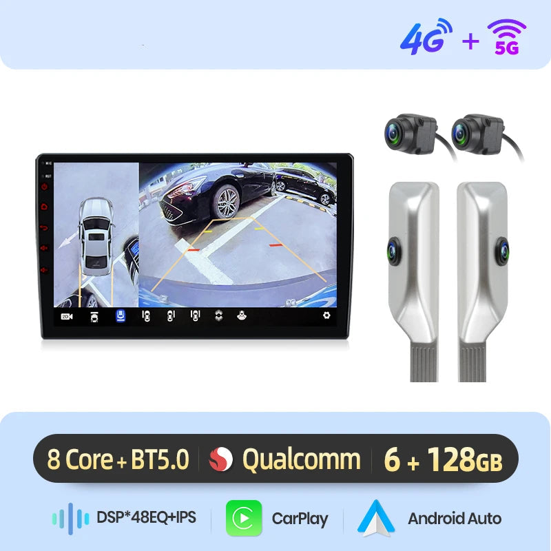 Android Auto Radio – Car Multimedia Systeem – Touchscreen Navigatie – Auto Stereo – Bluetooth Audio – 9 Inch HD Scherm – Draadloze CarPlay & Geavanceerde DSP Geluidsverwerking
