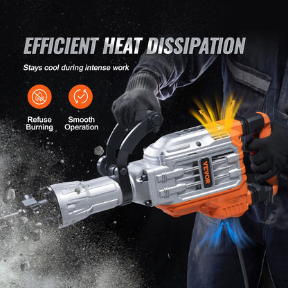 Elektrische Breekhamer – Breekhamer – Sloophamer – Boorhamer – Betonhamer – 3500W Motor – 60 Joule Impactenergie