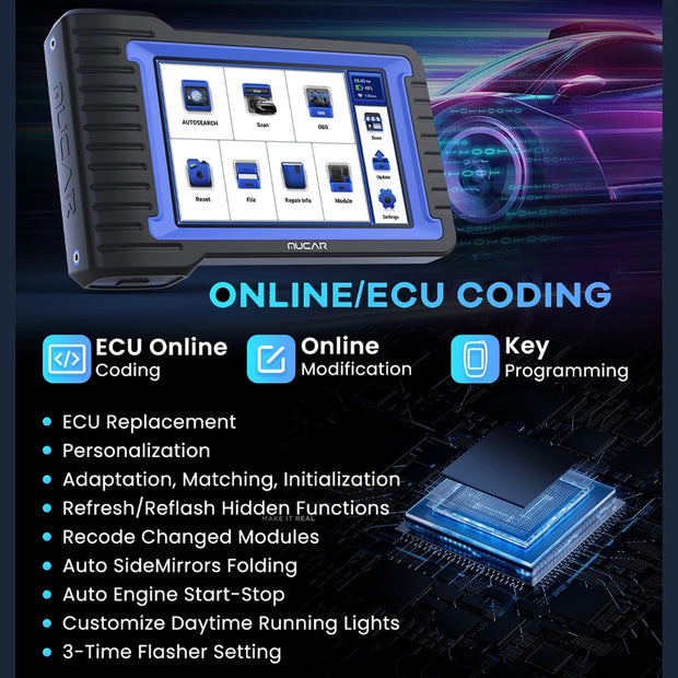 VO7S - OBD2 Scanner - Diagnosecomputer - Uitleesapparatuur Auto - Storing Verwijderen - Volledige systeemdiagnose - Diagnose Auto - Autodiagnosetool - Bidirectionele ECU-codering - Zwart
