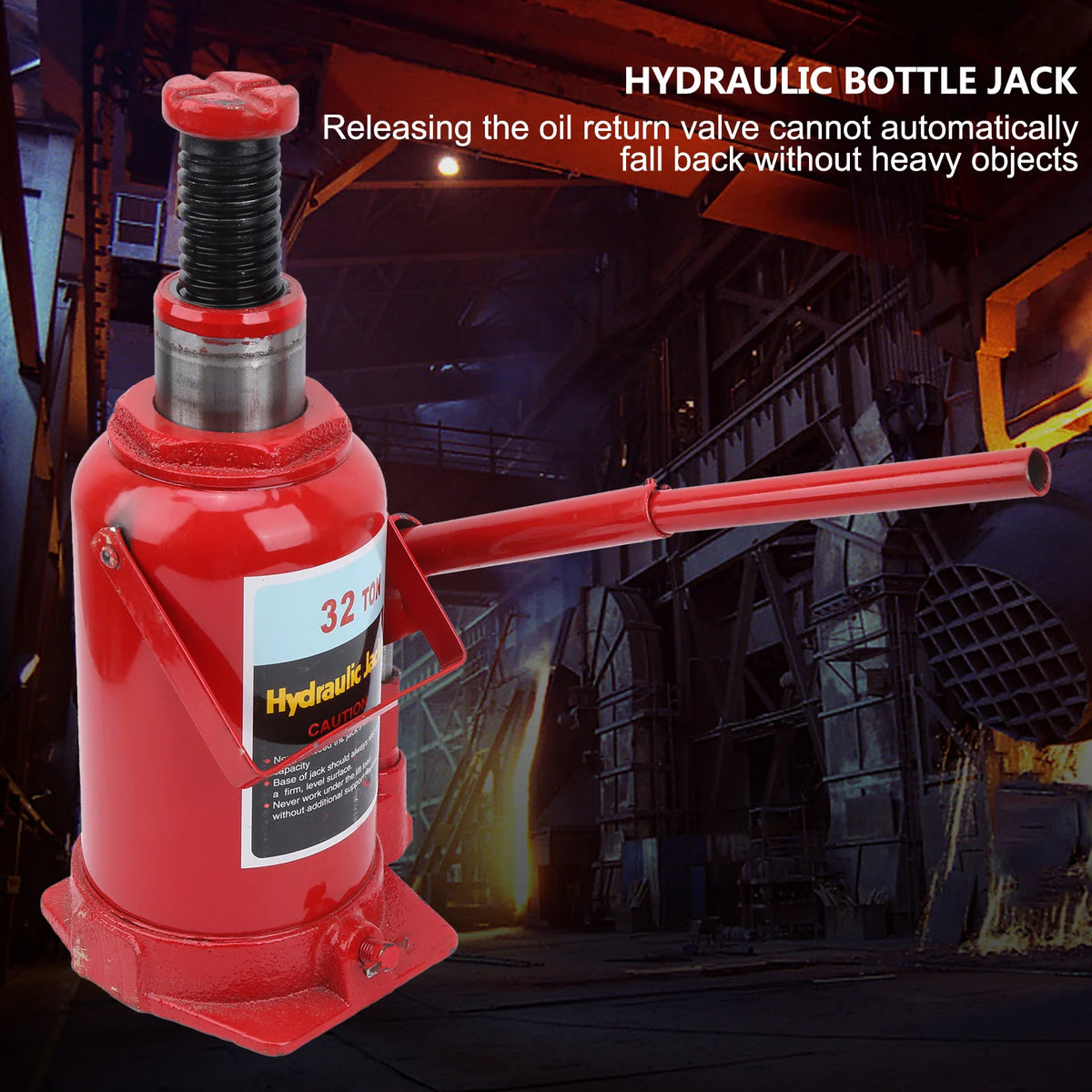 Vevor - Hydraulic Bottle Jack - Lifting Automotive - Lifter Steel Auto Vehicle Repair Tool - 32T - Height 250mm to 470mm - Stroke 0 to 220mm - Red