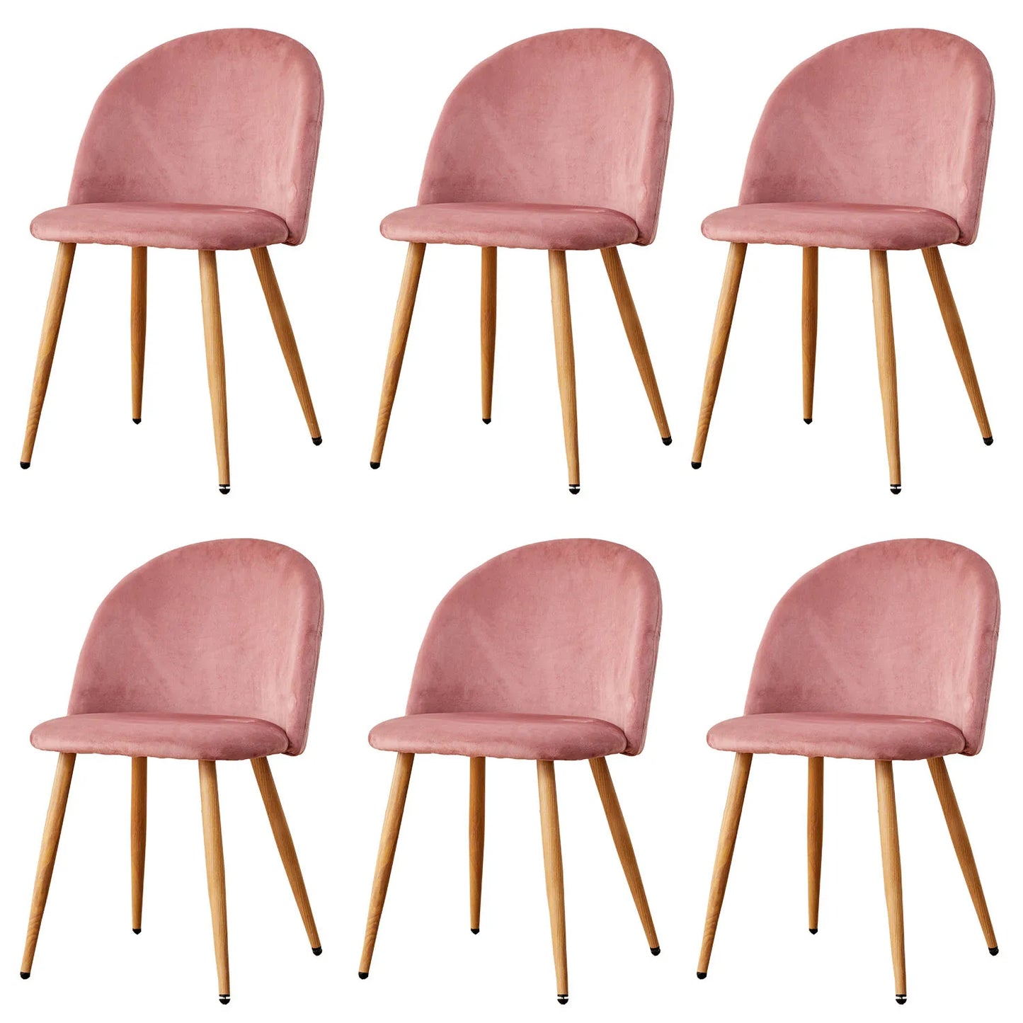 Eetkamerstoelen – Stoelen – Fluwelen Stoelen – Velvet Stoelen – Set Van 6 – Zacht Fluweel – Metalen Pootjes