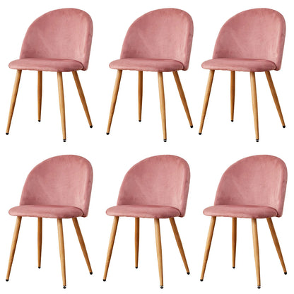Eetkamerstoelen – Stoelen – Fluwelen Stoelen – Velvet Stoelen – Set Van 6 – Zacht Fluweel – Metalen Pootjes