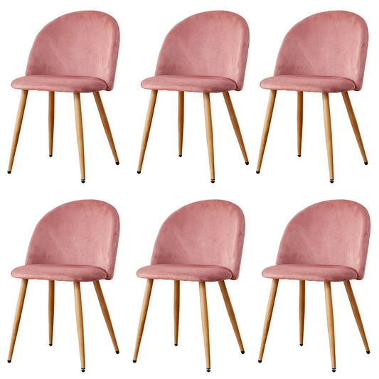 Eetkamerstoelen – Stoelen – Fluwelen Stoelen – Velvet Stoelen – Set Van 6 – Zacht Fluweel – Metalen Pootjes