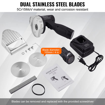 Doner mes - Elektrisch Dönermes - Elektrisch mes - Elektrisch Keukenmes - 100mm -  Flat Blade, Draadloos & Oplaadbaar voor Perfect Gesneden Vlees